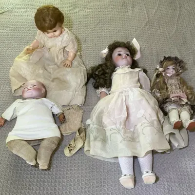 50s Ginny Baby Vogue Doll, 20s Grace Putnam Bye-Lo Baby, Antique German Bisque Dolls