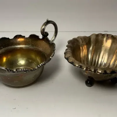 Sterling Silver Shell Dish & Creamer (199 Grams Total)