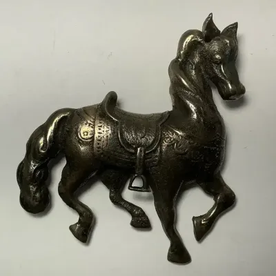 Sterling Silver Vintage Equestrian Brooch (30 Grams)