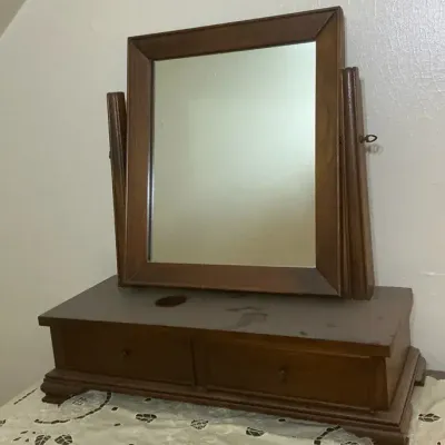 Dresser Top Vanity Mirror with Drawers
