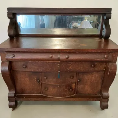 Antique Empire Style Buffet Sideboard (26 x 60 x 56)