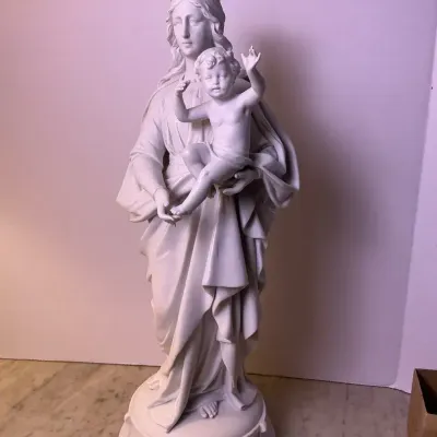 Blessed Virgin Mary Crowned As Queen Of Heaven, Holding Christ Child 