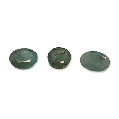 3pc Oval and Round Faceted Emeralds
