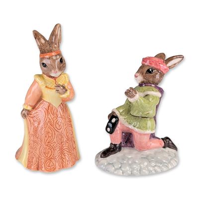 2pc Royal Doulton Bunnykins Romeo and Juliet Figurines