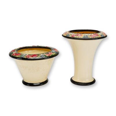 Two Weller Tivoli Pottery Vases