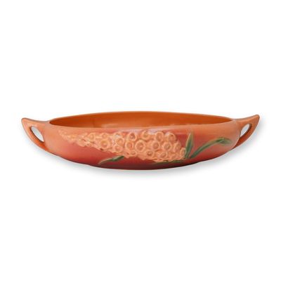 Roseville Pottery Pink Matte Glaze Console Bowl, Foxglove