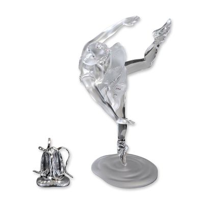 2pc Swarovski Crystal Anna Ballerina Figurine and Ballet Shoes