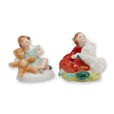 2pc Royal Doulton Figurines, My Teddy HN 2177 and Home Again HN 2167