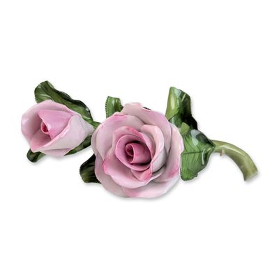 Herend Hungary Handpainted Porcelain Rose Figurine