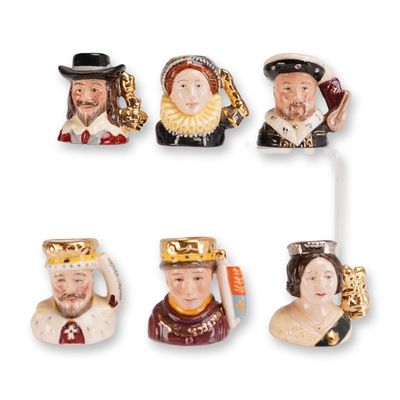 6pc Royal Doulton Kings & Queens of the Realm Character Jug Set