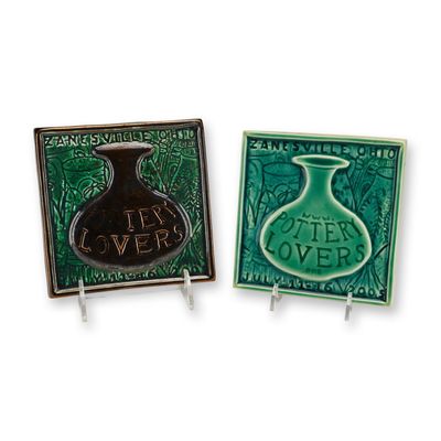 2pc Pottery Lovers Art Tiles by Tim Eberhardt