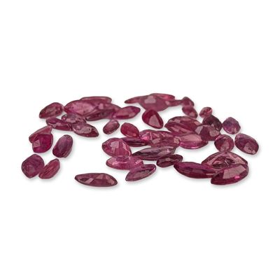 Collection of Marquise Cut Purplish-Pink Faceted Rubies