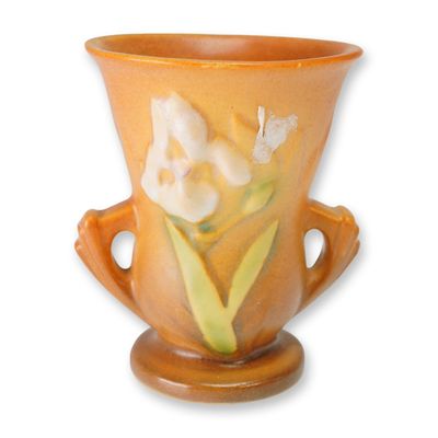 Roseville Pottery Trophy Vase, Iris