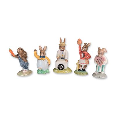 5pc Royal Doulton Bunnykins Figurines