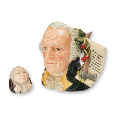 2pc Royal Doulton George Washington Character Jug and Kevin Francis Face Pot