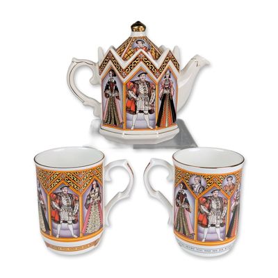 3pc Sadler King Henry VIII Ceramic Tea Set