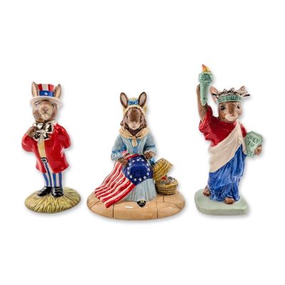 Three Royal Doulton Bunnykins Patriotic Figurines - DB175, DB198 & DB313