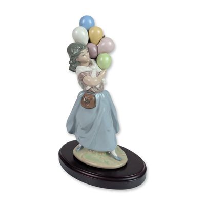 Lladro Porcelain Girl with Balloons Figurine 5141