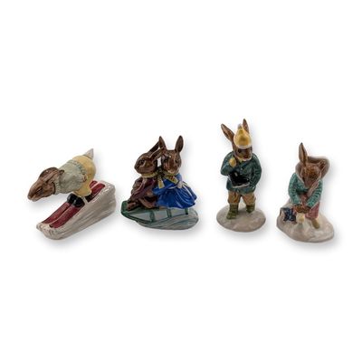 Set of Four Royal Doulton Bunnykins Ceramic Figurines - DB31, DB53, DB4 & DB152
