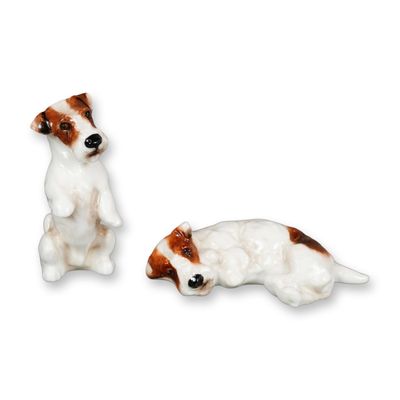 2pc Royal Doulton Dog Figurines, Sealyham Begging and Sealyham Resting