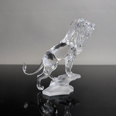 Swarovski Crystal Lion Standing on a Rock Figurine
