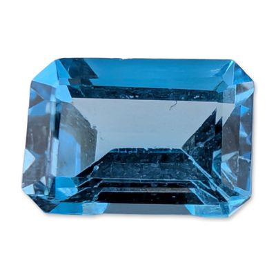 Swiss Blue Topaz Emerald Cut Gemstone