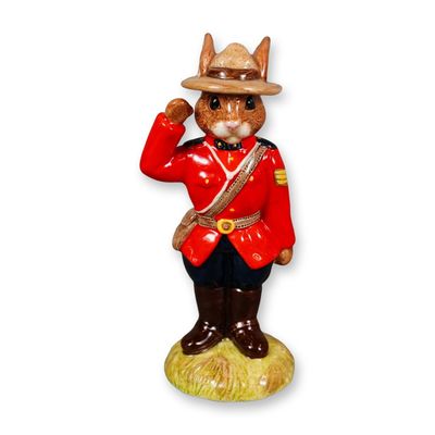 Royal Doulton Bunnykins Figurine, Sergeant Mountie Bunnykin DB136