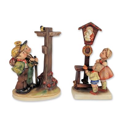 2pc Goebel Hummel Earthenware Figurines