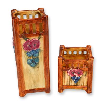 Two Weller Klyro Basket Vases