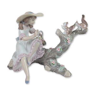Lladro Springtime Friends Glazed Porcelain Figurine 6140