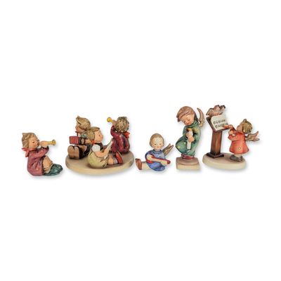 5pc Goebel M.I. Hummel Earthenware Musical Figurine Group