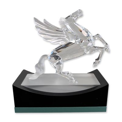 Swarovski 1998 Annual Edition Fabulous Creatures Pegasus Crystal Figurine w/ Display & COA
