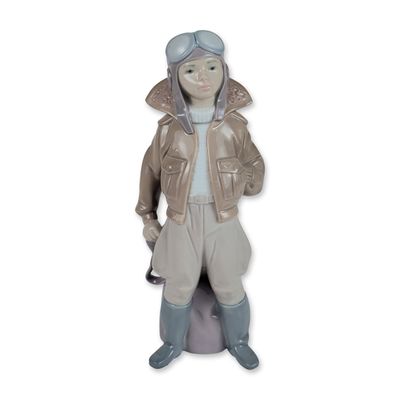Lladro Spanish Glazed Porcelain Little Pilot Figurine 6451