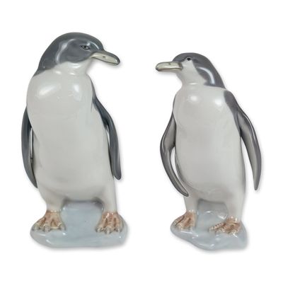 2pc Lladro Porcelain Penguin Figurines 5248 and 5249