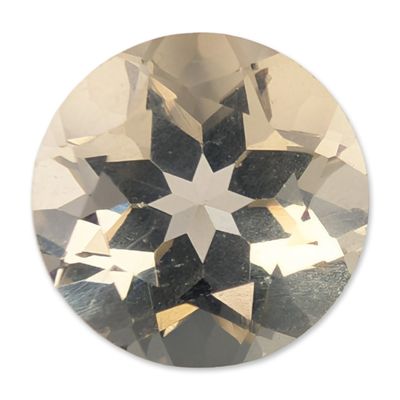 Loose Round Faceted Pale Citrine Gemstone