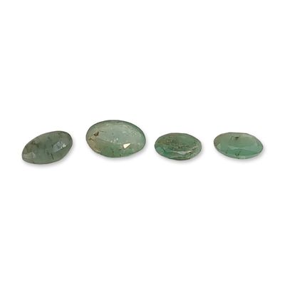 4pc Loose Oval Cut Green Emeralds