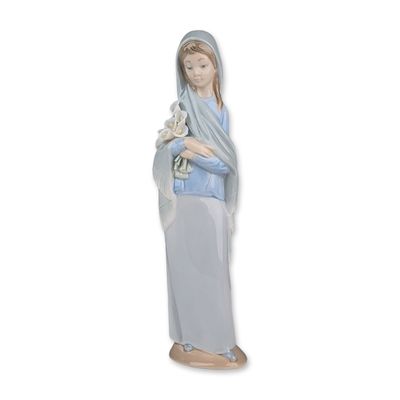 Lladro Glazed Porcelain Figurine, Girl with Cala Lilies 01004650