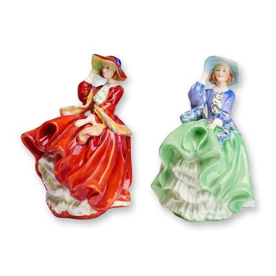 2pc Royal Doulton, Top o' the Hill Figurines