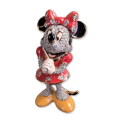 Arribas Brothers Jeweled Disney Minnie Mouse Swarovski Crystal Figurine w/ COA