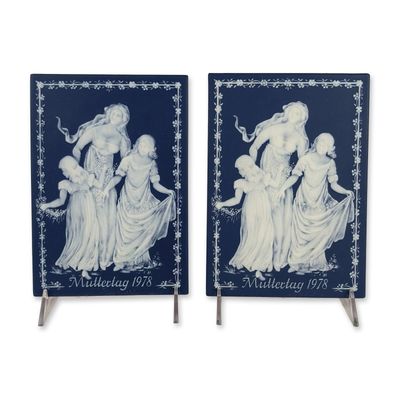 2pc Villeroy & Boch Mettlach 1978 Muttertag Plaques