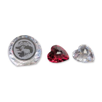 3pc Swarovski Crystal Jackson Hole Plaque and SCS Hearts