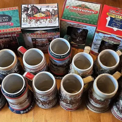 Set of 18 Budweiser Steins