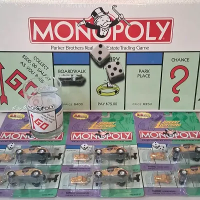 Monopoly Classic in Original Packaging with Collectible Cars & Glass