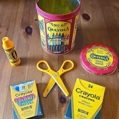 1982 Crayola Supplies in Original Canister
