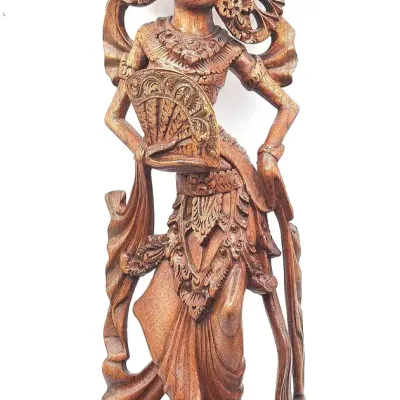 Bali Hand-Carved Wood Janger Dancer