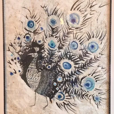Peacock Picture in UV-Resistant Frame