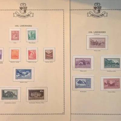 1934 Liechtenstein Landmarks Stamps