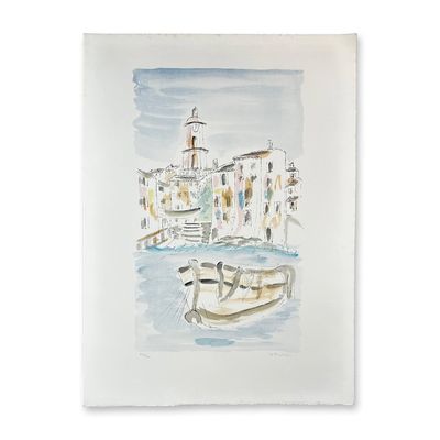Christoph Lithograph European Canal Scene
