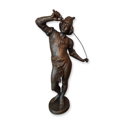 Ephraim Keyser (American, 1850-1937) Patinated Bronze Figure, Young Cavalier Straightening His