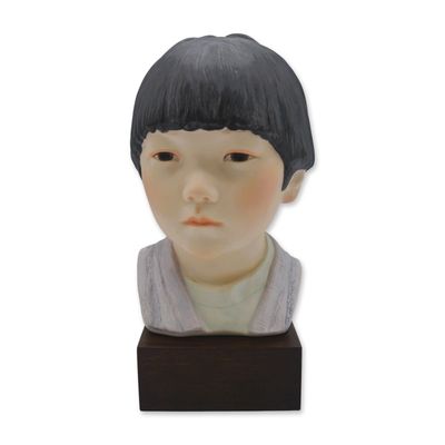 Sale Photo Thumbnail #326: Cybis Porcelain Oriental Boy Cheerful Dragon Sculpture, 1979